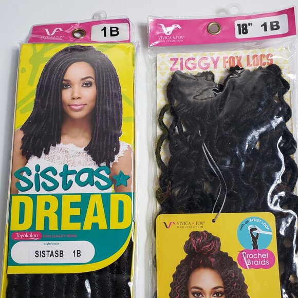 Bundle Lot 6 Hair Extensions Vivica A Fox Braids Synthetic Toyokalon Kanekalon - Picture 6 of 11